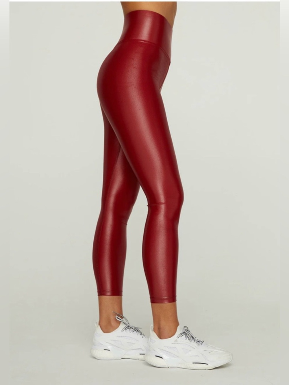 Carbono 38  Raspberry Faux Leather active leggings crocodile shine